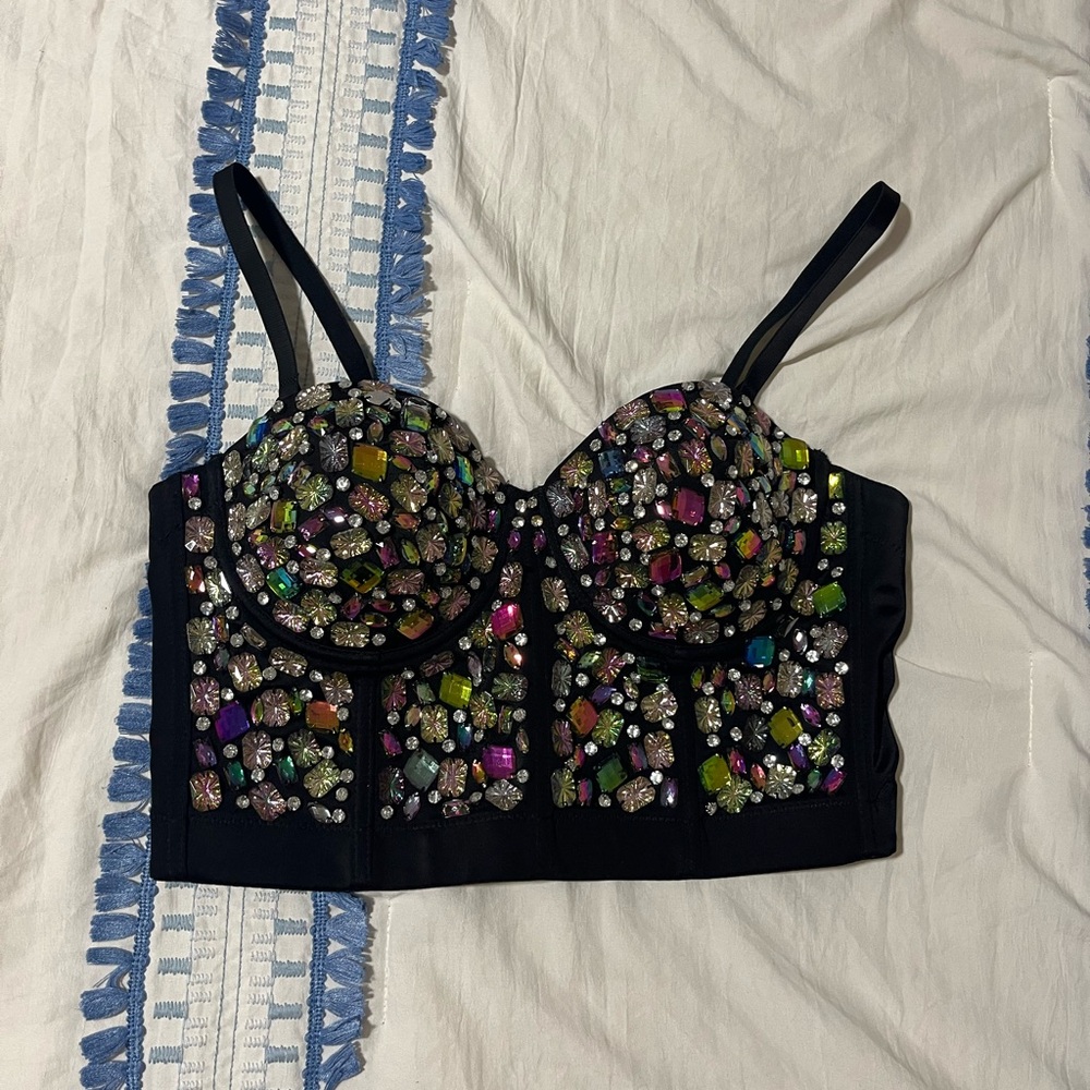 Rhinestone corset top
